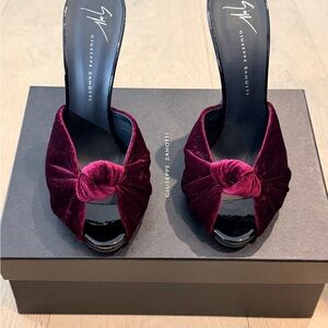 Giuseppe Zanotti Deep Red Velvet Heels